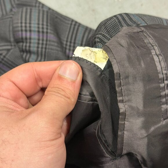 Vintage Windsor 100% Cashmere Blazer Glen Check Sport Coat Brown 42R - Picture 12 of 12